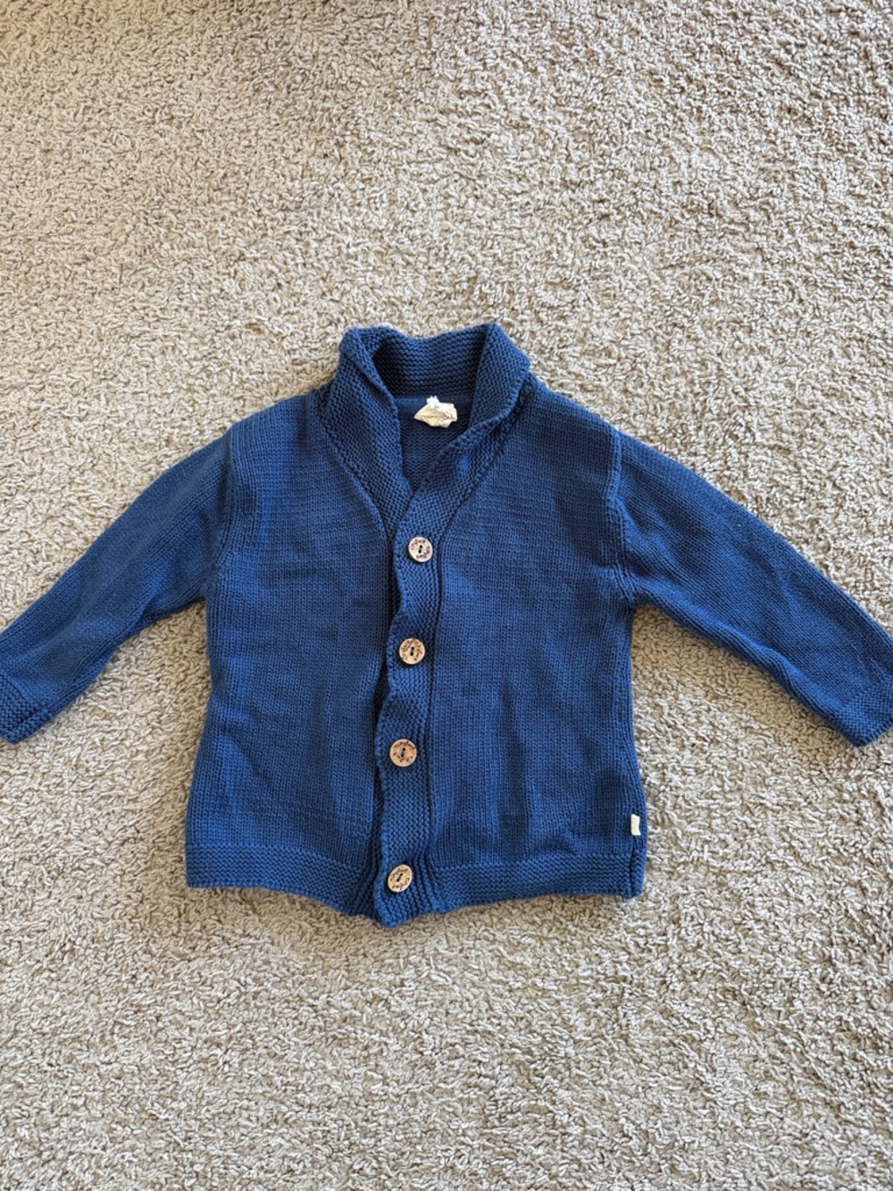 Toddler Shawl Collar Knit Cardigan - Blue